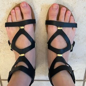 Missimo Black Gladiator Style Sandals